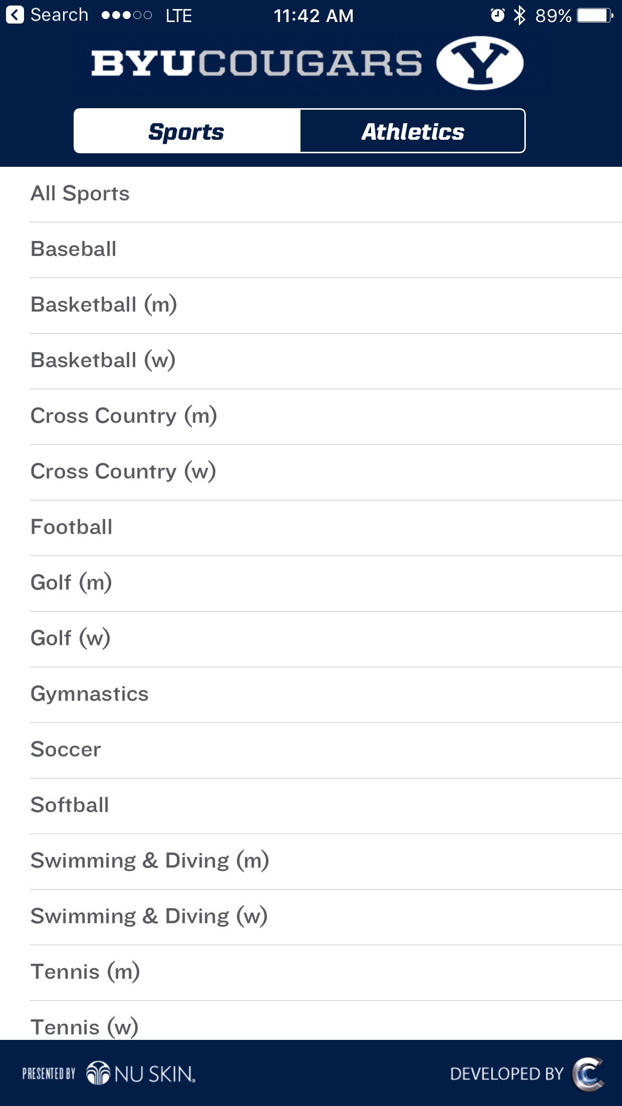 BYU Athletics screenshot