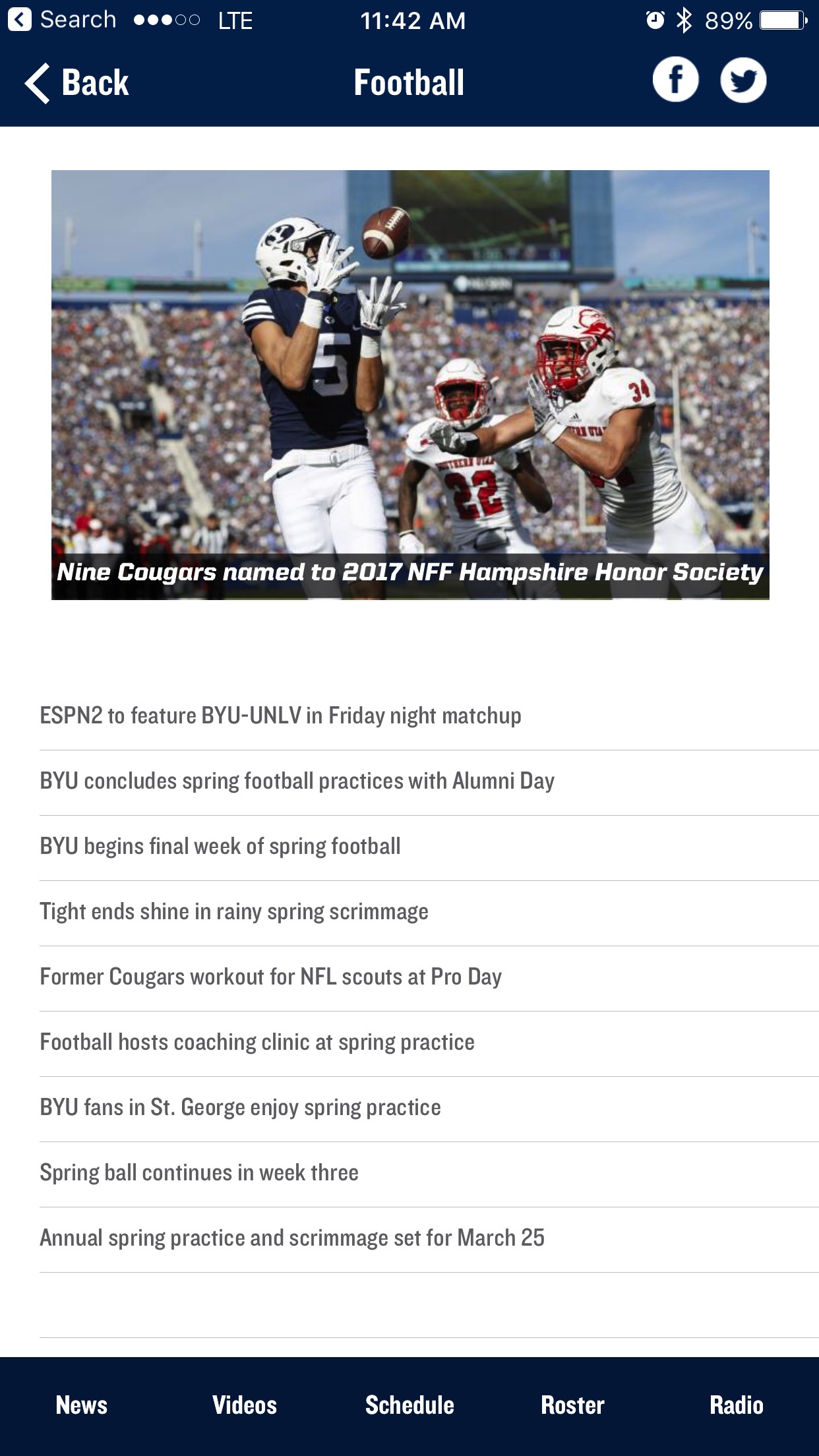 BYU Athletics screenshot